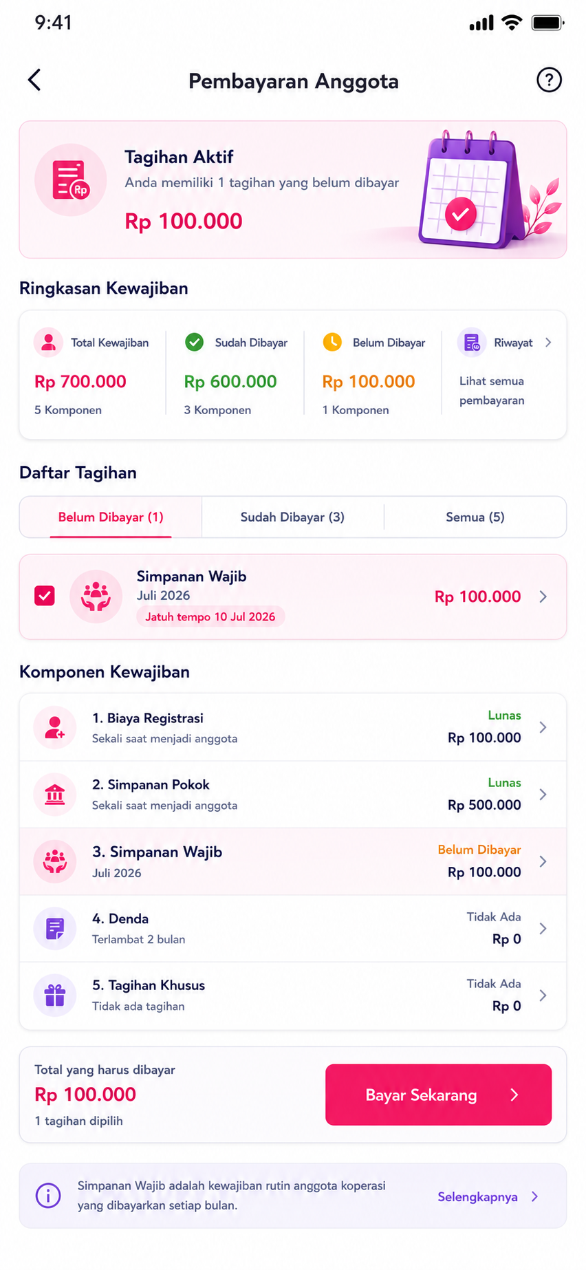 Detail pembayaran anggota KawanDigi